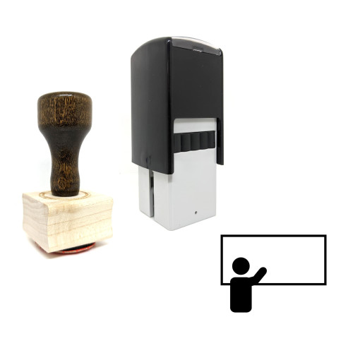 "Teaching" rubber stamp with 3 sample imprints of the image