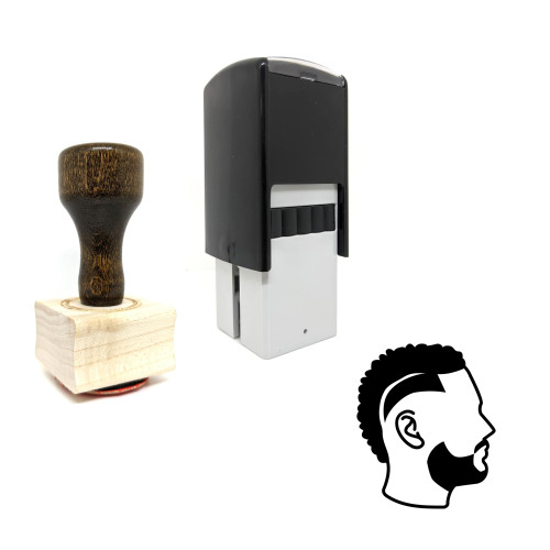 "Faux Hawk" rubber stamp with 3 sample imprints of the image