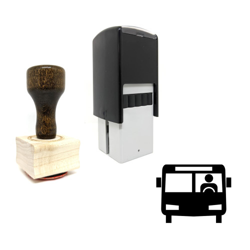 "Bus" rubber stamp with 3 sample imprints of the image