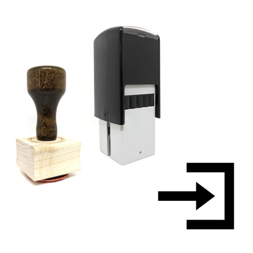 "Login" rubber stamp with 3 sample imprints of the image