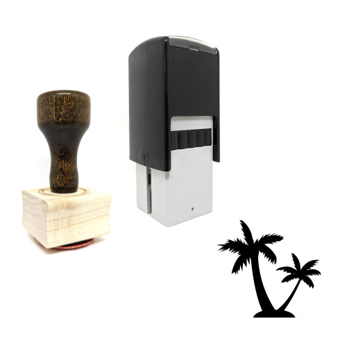 "Palm Tree" rubber stamp with 3 sample imprints of the image
