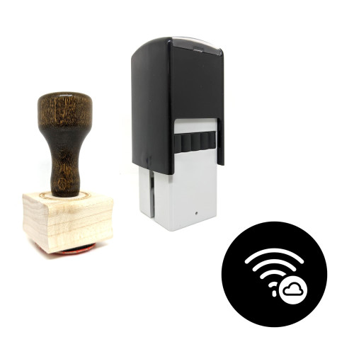 "Wifi Cloud" rubber stamp with 3 sample imprints of the image