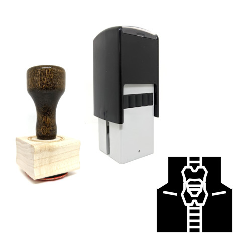 "Thyroid" rubber stamp with 3 sample imprints of the image