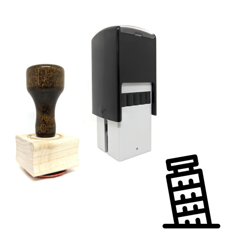 "Pisa Tower" rubber stamp with 3 sample imprints of the image