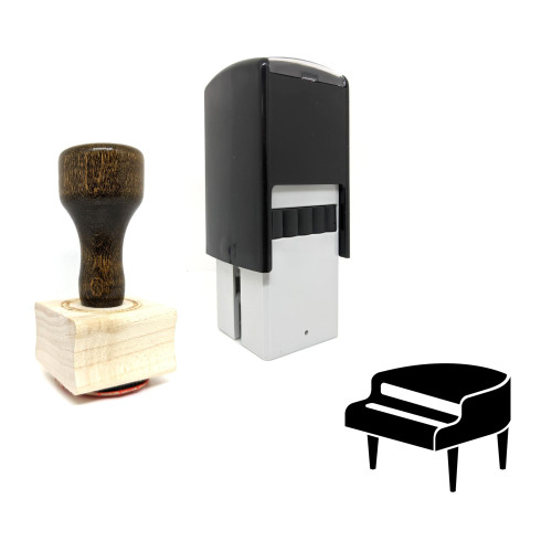 "Piano" rubber stamp with 3 sample imprints of the image