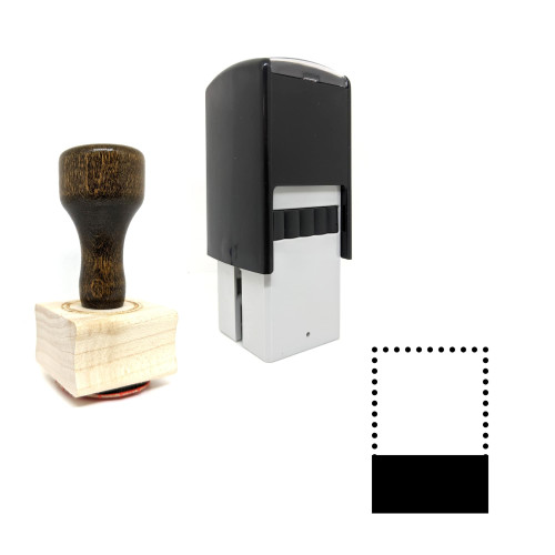 "Align Bottom Vertically" rubber stamp with 3 sample imprints of the image
