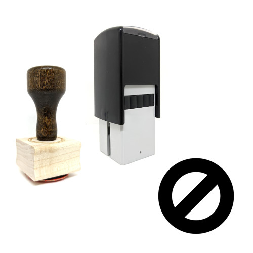 "Prohibit" rubber stamp with 3 sample imprints of the image