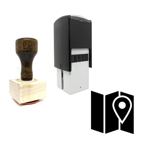 "Location" rubber stamp with 3 sample imprints of the image