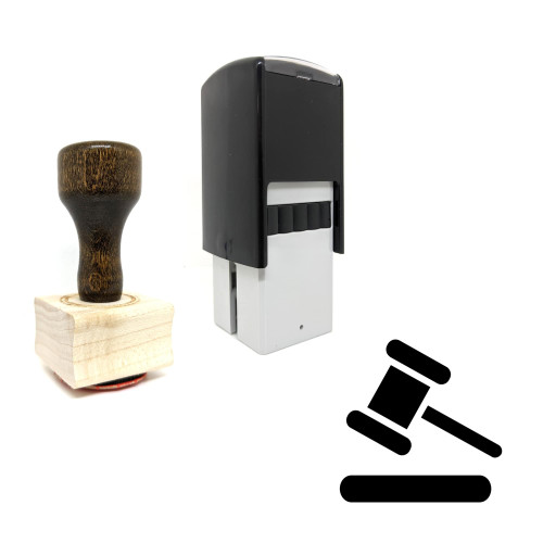 "Gavel" rubber stamp with 3 sample imprints of the image