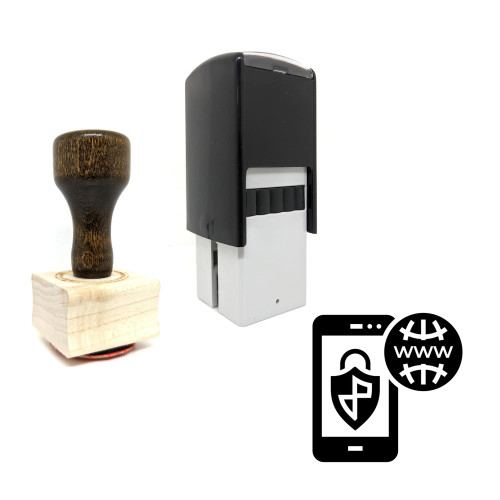 "Mobile Antivirus" rubber stamp with 3 sample imprints of the image