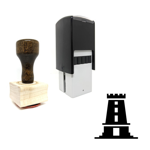 "Castle" rubber stamp with 3 sample imprints of the image