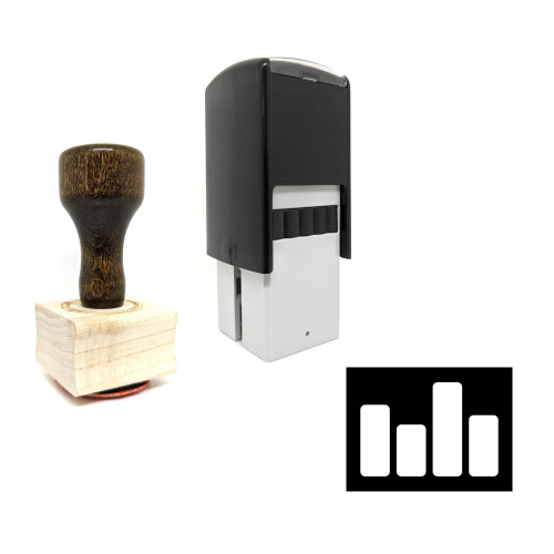 "Bar Chart" rubber stamp with 3 sample imprints of the image