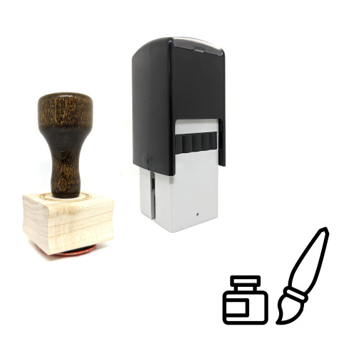 "Paint Brush" rubber stamp with 3 sample imprints of the image