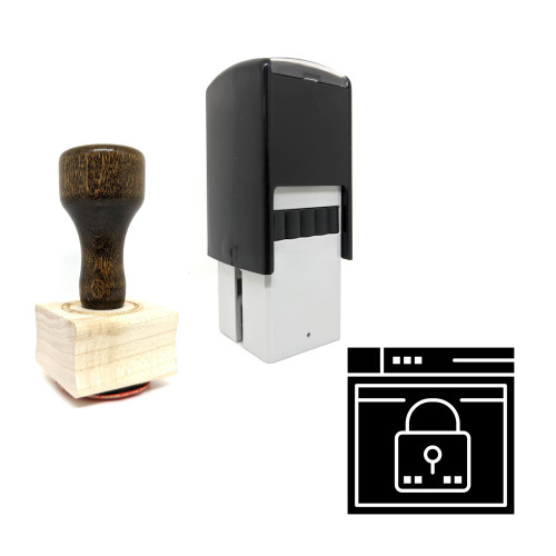 "Secure Login" rubber stamp with 3 sample imprints of the image