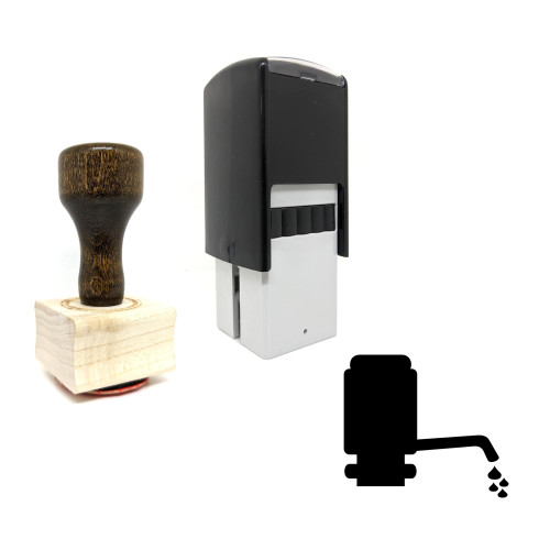 "Faucet" rubber stamp with 3 sample imprints of the image