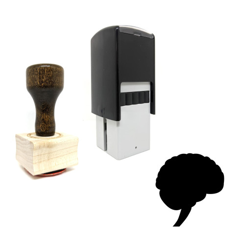 "Brain" rubber stamp with 3 sample imprints of the image