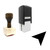 "Location" rubber stamp with 3 sample imprints of the image