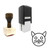 "Cat Face" rubber stamp with 3 sample imprints of the image