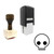 "Cute Skull" rubber stamp with 3 sample imprints of the image