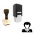 "Teacher" rubber stamp with 3 sample imprints of the image