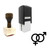 "Gender Equality" rubber stamp with 3 sample imprints of the image