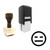 "Blasé" rubber stamp with 3 sample imprints of the image
