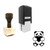 "Panda" rubber stamp with 3 sample imprints of the image