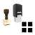 "Four" rubber stamp with 3 sample imprints of the image