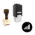 "Bars" rubber stamp with 3 sample imprints of the image