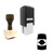 "Beer" rubber stamp with 3 sample imprints of the image