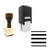 "Thick Horizontal Black Lines" rubber stamp with 3 sample imprints of the image