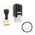 "Button" rubber stamp with 3 sample imprints of the image