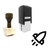 "Missile" rubber stamp with 3 sample imprints of the image