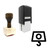 "Digital Scale" rubber stamp with 3 sample imprints of the image