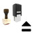 "Eject" rubber stamp with 3 sample imprints of the image