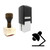 "Lamp" rubber stamp with 3 sample imprints of the image