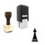 "King" rubber stamp with 3 sample imprints of the image