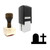 "Graveyard" rubber stamp with 3 sample imprints of the image "Graveyard" rubber stamp with 3 sample imprints of the image