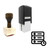 "Waiting Hosting" rubber stamp with 3 sample imprints of the image
