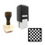 "Checker Board" rubber stamp with 3 sample imprints of the image