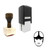 "Helmet" rubber stamp with 3 sample imprints of the image