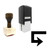 "Arrow Back" rubber stamp with 3 sample imprints of the image