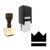 "Crown" rubber stamp with 3 sample imprints of the image