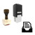 "Email" rubber stamp with 3 sample imprints of the image