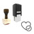 "Heart Check Mark" rubber stamp with 3 sample imprints of the image