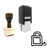 "Back To School" rubber stamp with 3 sample imprints of the image