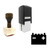 "Battery" rubber stamp with 3 sample imprints of the image