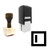 "Handle" rubber stamp with 3 sample imprints of the image "Handle" rubber stamp with 3 sample imprints of the image