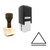 "Eject" rubber stamp with 3 sample imprints of the image