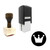 "King" rubber stamp with 3 sample imprints of the image "King" rubber stamp with 3 sample imprints of the image